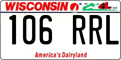 WI license plate 106RRL