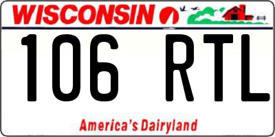 WI license plate 106RTL