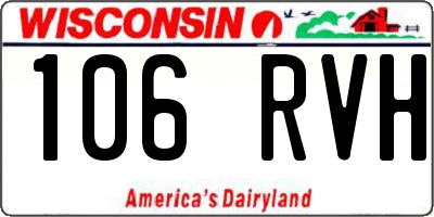 WI license plate 106RVH