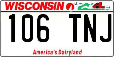 WI license plate 106TNJ