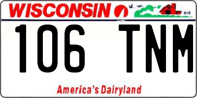 WI license plate 106TNM