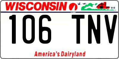 WI license plate 106TNV