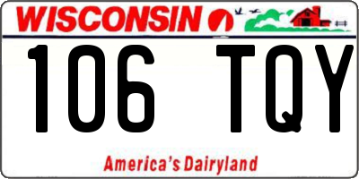 WI license plate 106TQY