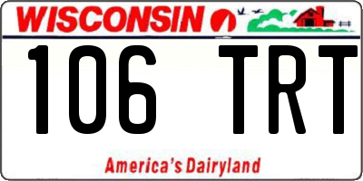 WI license plate 106TRT