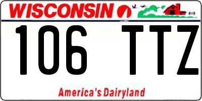 WI license plate 106TTZ