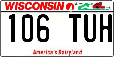 WI license plate 106TUH