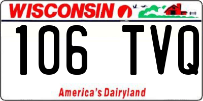 WI license plate 106TVQ