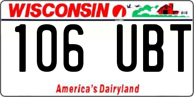 WI license plate 106UBT