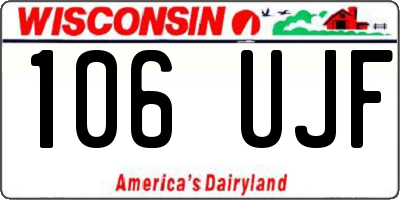 WI license plate 106UJF