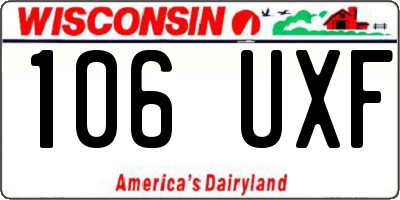 WI license plate 106UXF