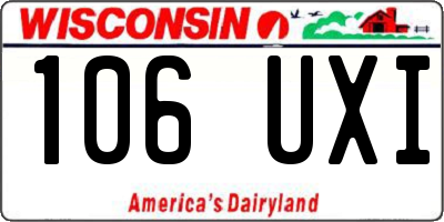 WI license plate 106UXI