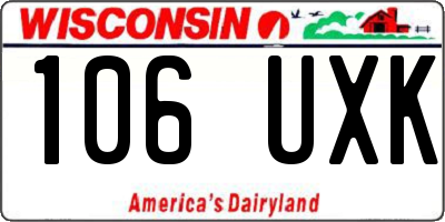 WI license plate 106UXK