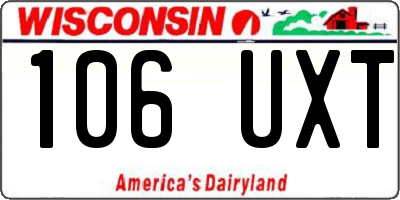 WI license plate 106UXT