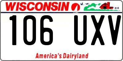WI license plate 106UXV