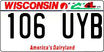 WI license plate 106UYB