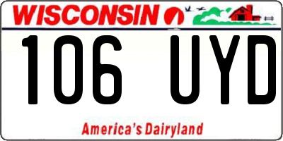 WI license plate 106UYD