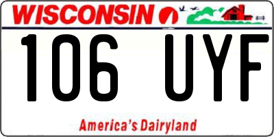 WI license plate 106UYF