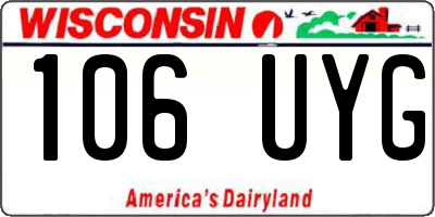 WI license plate 106UYG