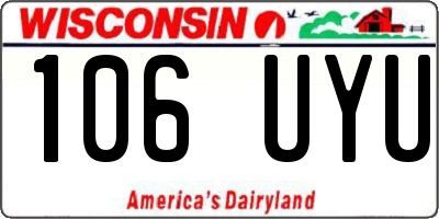 WI license plate 106UYU