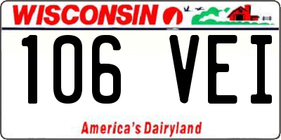 WI license plate 106VEI