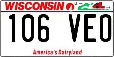 WI license plate 106VEO