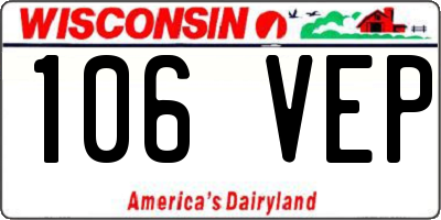 WI license plate 106VEP