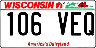 WI license plate 106VEQ