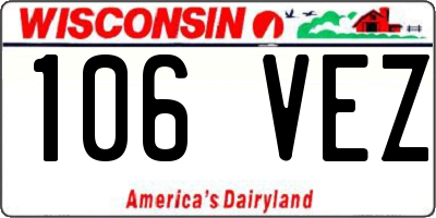 WI license plate 106VEZ
