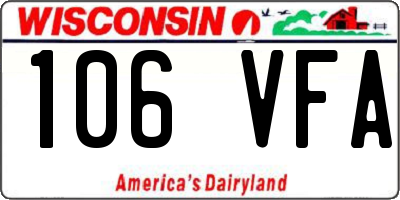 WI license plate 106VFA