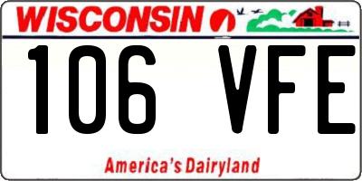 WI license plate 106VFE