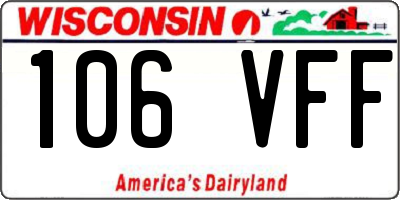 WI license plate 106VFF