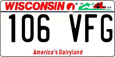 WI license plate 106VFG