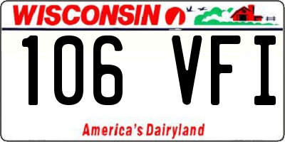 WI license plate 106VFI