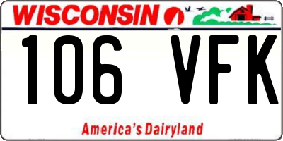WI license plate 106VFK