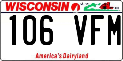 WI license plate 106VFM