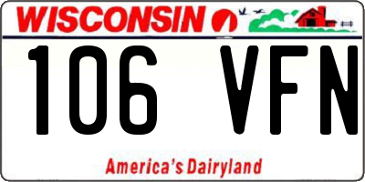WI license plate 106VFN