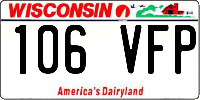 WI license plate 106VFP