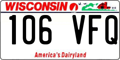 WI license plate 106VFQ