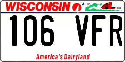 WI license plate 106VFR