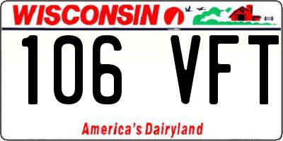 WI license plate 106VFT