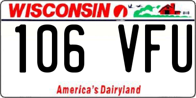 WI license plate 106VFU