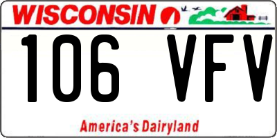 WI license plate 106VFV