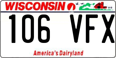 WI license plate 106VFX