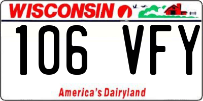 WI license plate 106VFY