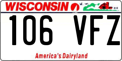WI license plate 106VFZ