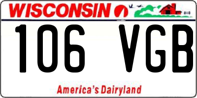 WI license plate 106VGB