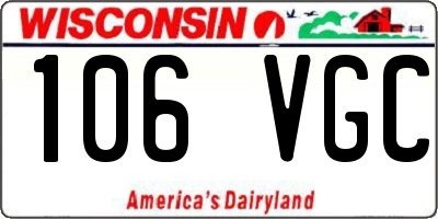 WI license plate 106VGC