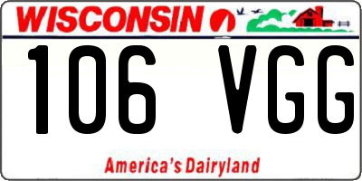 WI license plate 106VGG