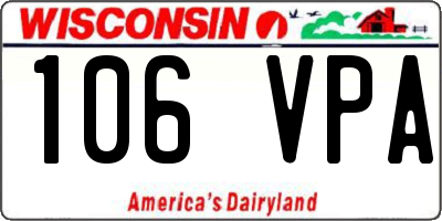 WI license plate 106VPA