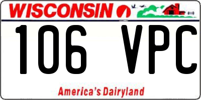 WI license plate 106VPC